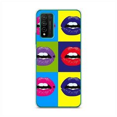 Силиконовый чехол "губы разноцветная помада" на Honor 10X Lite / Хонор 10X Лайт Case Place