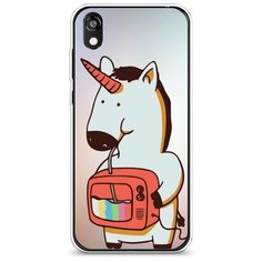 Силиконовый чехол "Единорог и телевизор" на Honor 8S Prime / Хонор 8S Прайм Case Place