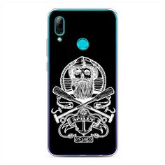 Силиконовый чехол "Тату моряк" на Huawei P Smart 2019 / Хуавей П Смарт 2019 Case Place