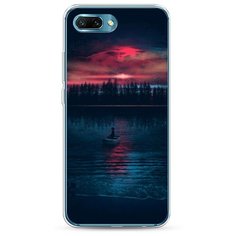Силиконовый чехол "Лодка в закате" на Honor 10 / Хонор 10 Case Place