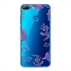 Силиконовый чехол "Сиреневая цветочная рамка" на Honor 9 Lite / Хонор 9 Лайт Case Place