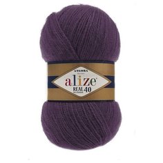 Пряжа Alize Angora Real 40 арт.111 сливовый (Ангора Реал 40) 40% шерсть, 60% акрил 100г 480м 5шт
