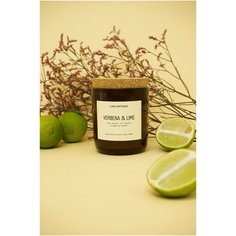 Свеча ароматическая LAVA ARTISAN "VERBENA & LIME / вербена и лайм" из кокосового воска с деревянным фитилем 280 мл