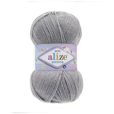Пряжа Alize Sekerim Bebe (Шекерим Беби) 344 серебряно-серый 100% акрил 100г 320м 5шт