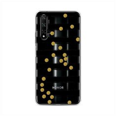 Силиконовый чехол "Черные полоски с золотыми кружками" на Honor 20 / Хонор 20 Case Place