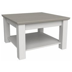 Столик журнальный Дом Мебели из сосны Форест журнальный, ДхШ: 75 х 75 см, белый воск/антрацит