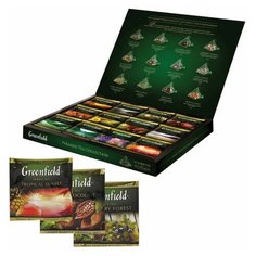 Чай GREENFIELD (Гринфилд), набор 12 видов, 60 пирамидок, 110 г, картонная коробка, 1241-07-1