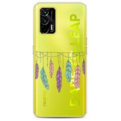 Силиконовый чехол "Гирлянда из перьев 2" на Realme и Oppo Realme Q3 Pro / Реалми Q3 Про Case Place