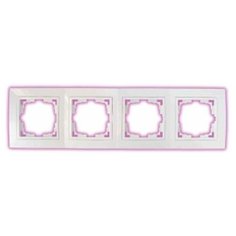 Рамка 4-местная белая, Уют, BYLECTRICA (с белой вставкой) (юлиг.735212.282-40)