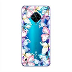 Силиконовый чехол "Рамка из бабочек" на Vivo Vivo V17 / Виво V17 Case Place