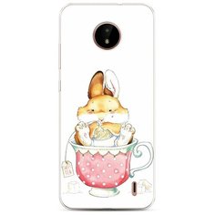 Силиконовый чехол "Заяц в кружке" на Nokia Nokia C20 / Нокия C20 Case Place