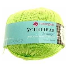 Пряжа Пехорка Успешная, 100 % хлопок, 50 г, 220 м, 483 незрелый лимон