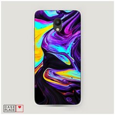 Силиконовый чехол "Фиолетовый флюид арт" на Meizu M6 / Мейзу М6 Case Place
