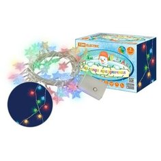 Гирлянда светодиодная "звездочки" 50LED, 5М, 8 режимов, многоцвет., прозр.шнур, 250 В, TDM