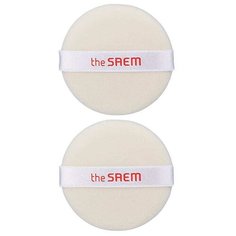 Спонж для нанесения пудры The Saem Round Mini Flocking Puff (размер M)