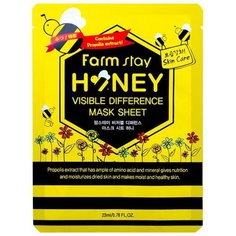 Тканевая маска для лица с медом и прополисом FarmStay Visible Difference Mask Sheet Honey