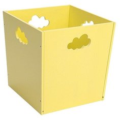 Деревянный ящик для игрушек жёлтый с облачком Посиделкин
