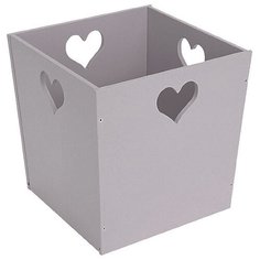 Деревянный ящик для игрушек серый с сердечком Посиделкин