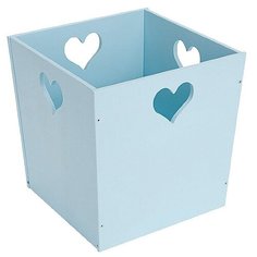 Деревянный ящик для игрушек голубой с сердечком Посиделкин