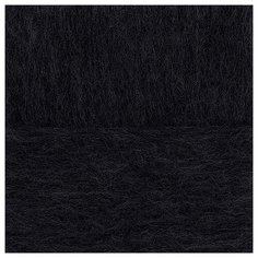 Пряжа для вязания ПЕХ "Гламурная" (35% мериносовая шерсть, 35% акрил высокообъемный, 30% полиамид) 10х50г/175м цв.002 черный Пехорка