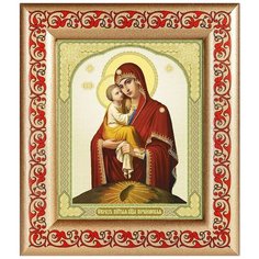 Почаевская икона Божией Матери, рамка с узором 14,5*16,5 см Соборъная лавка