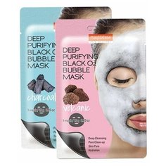 Кислородная тканевая маска для лица Eyenlip Detoxifying Black O2 Bubble Mask (charcoal)