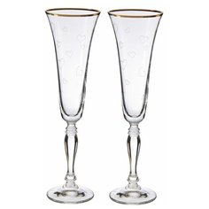Набор фужеров для шампанского 180 мл "Свадебный", 2 шт Bohemia Crystal