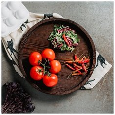 Поднос «Сибирская Сосна», 33×4 см, из натуральной сосны, цвет шоколадный Magistro