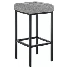 Барный стул Woodville Лофт рогожка графит/черный матовый