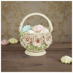 Конфетница "Корзинка с ручкой", микс Керамика ручной работы