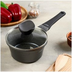 Ковш 1.2л графит d=16 см стекл. кр. АП 5385438 Katun