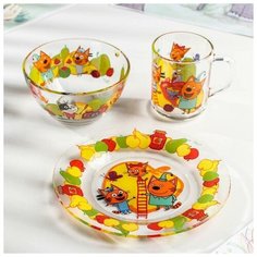 Набор посуды детский "Три кота фрукты", 3 предмета Priority