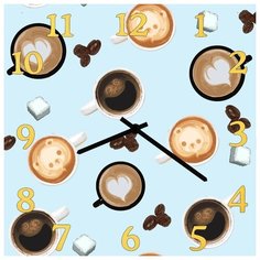 SvS Настенные часы SvS 3002271 Kitchen Летящие чашки кофе и кусочки сахара СВС