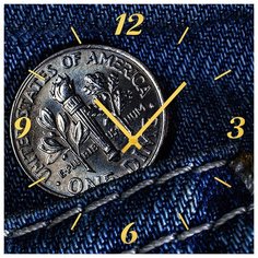 SvS Настенные часы SvS 4001920 Монета в джинсе СВС