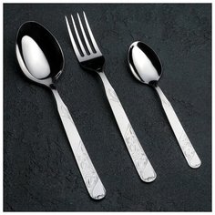 Набор столовых приборов «Цветы», 18 предметов, толщина 1,5 мм Амет