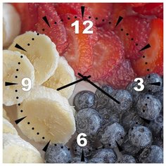 SvS Настенные часы SvS 3501672 Kitchen Клубника, банан и виноград СВС