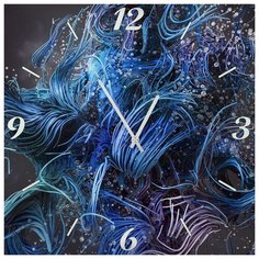 SvS Настенные часы SvS 3501787 Сине-фиолетовая абстракция СВС