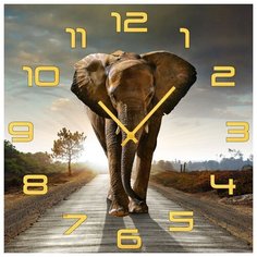SvS Настенные часы SvS 3502043 Слон на дороге СВС