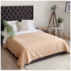 Плед меховой двусторонний "Квадро", кремовый, 200*220 см Bozhong Home Textile