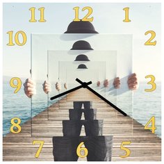 SvS Настенные часы SvS 4001898 Абстракция в шляпе на фоне воды СВС