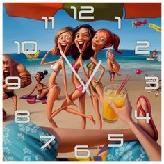 SvS Настенные часы SvS 3002510 Карикатуры на пляже СВС