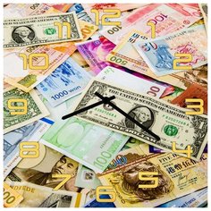 SvS Настенные часы SvS 4001910 Купюры разных стран СВС