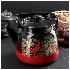 Чайник «Рябинка» 3,5 л, цвет красно-чёрный микс Сибирские товары