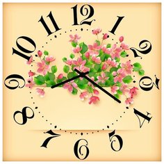 SvS Настенные часы SvS 3002790 Цветы на бежевом СВС