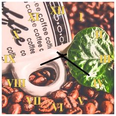 SvS Настенные часы SvS 3002296 Kitchen Кофейные зерна и зеленый лист СВС