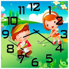 SvS Настенные часы SvS 3002623 Дети играют в гольф СВС