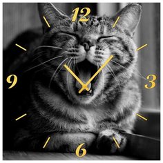 SvS Настенные часы SvS 3001858 Зевающий кот СВС