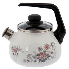 Чайник со свистком «Весенний романс» 2 л, фиксированная ручка СтальЭмаль