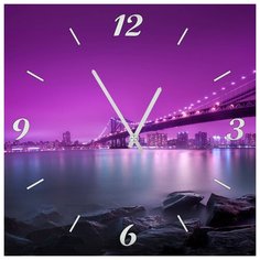 SvS Настенные часы SvS 3001812 Фиолетовая ночь СВС