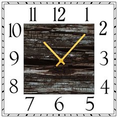 SvS Настенные часы SvS 4002065 Брусок дерева в белой рамке СВС